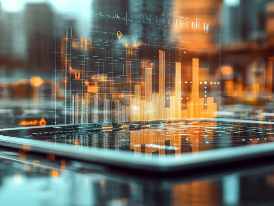 Lead data and engagement analytics on a tablet